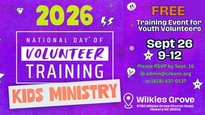 Kid's ministry training with dates